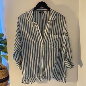 Light, cotton, blue striped button down